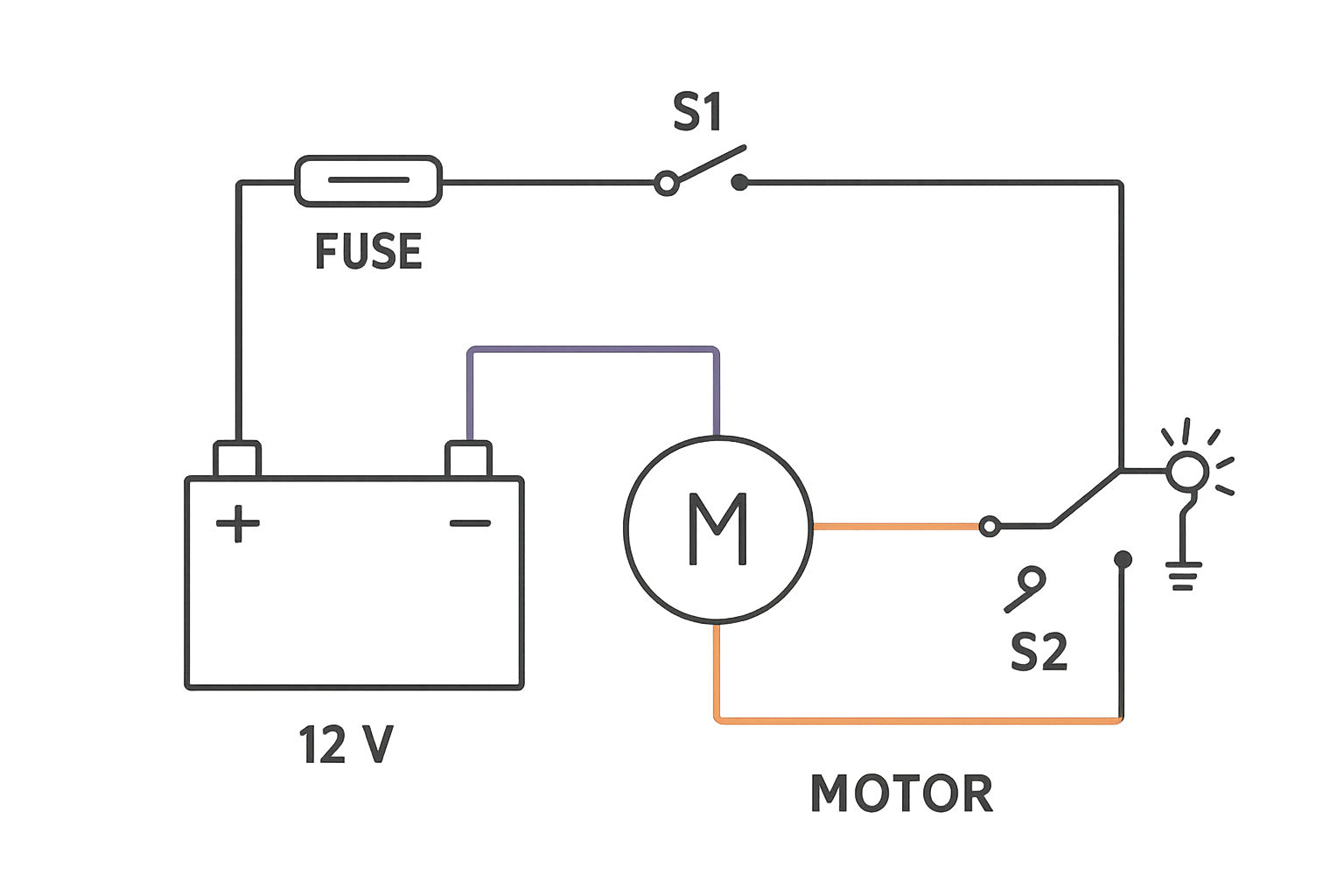 schema electrique marche pied camping car