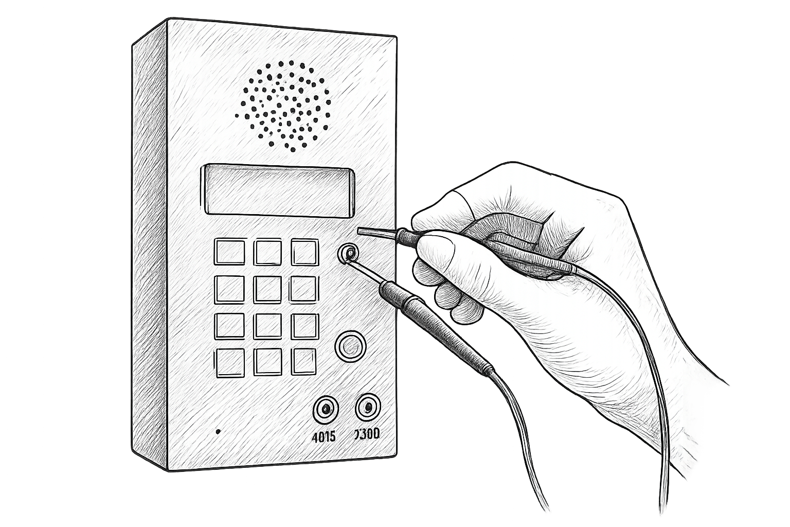 schéma interphone avec gâche électrique