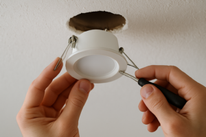 Spot encastrable ressort : installation facile sans vis pour un plafond épuré